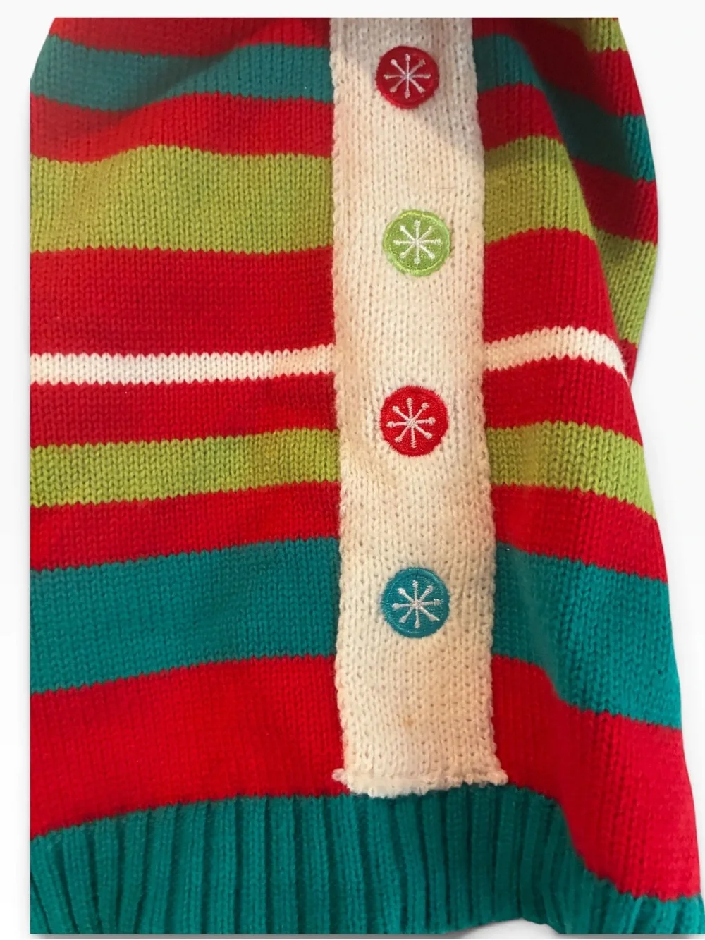 Pet Holiday Dog/Cat Red Knit Dog Sweater. Worn Once in the Montana Snow
